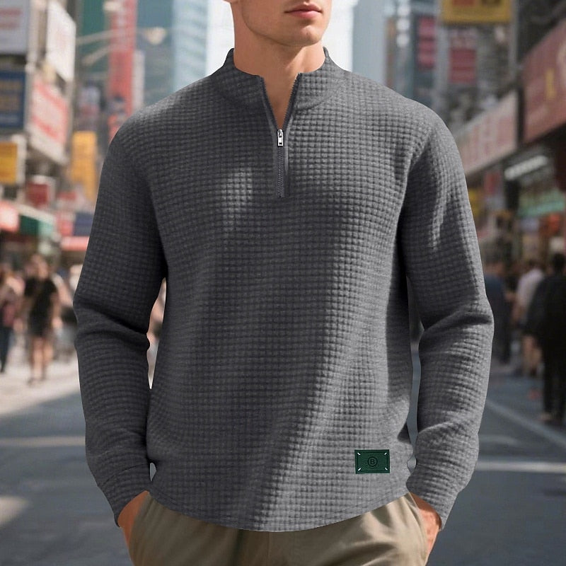 Rylan | Quarter-Zip Waffle-Textured Sweater