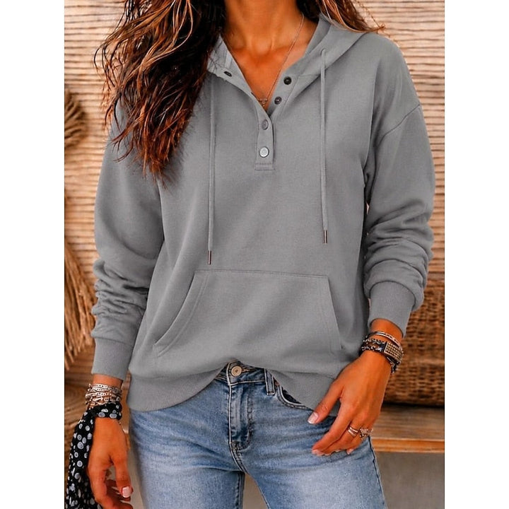 Loretta | Relaxed Button-Neck Hoodie