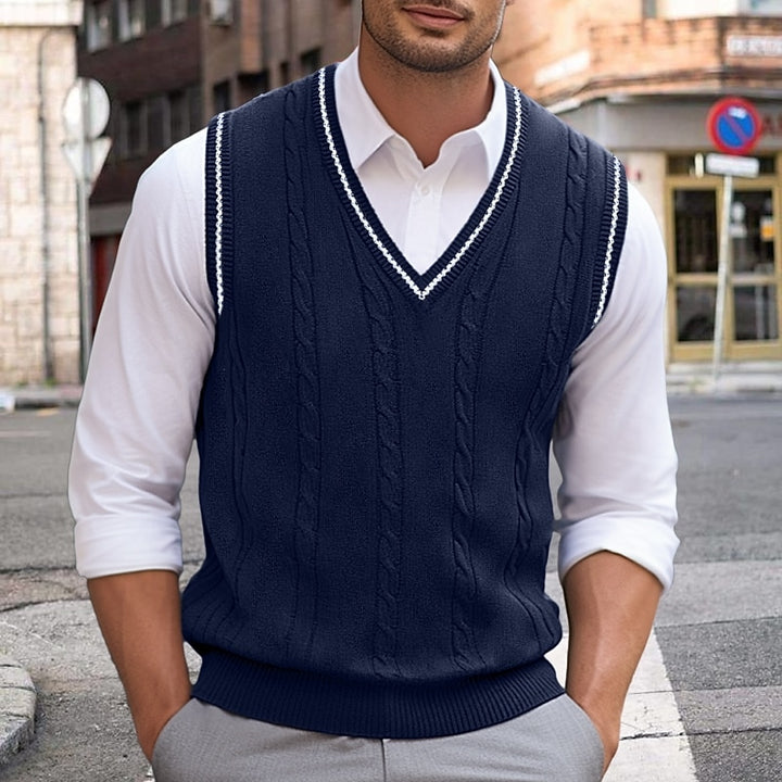 Clifton | Cable-Knit V-Neck Sweater Vest