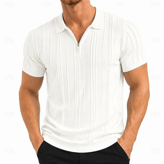 Theo | Textured Knit Polo Shirt