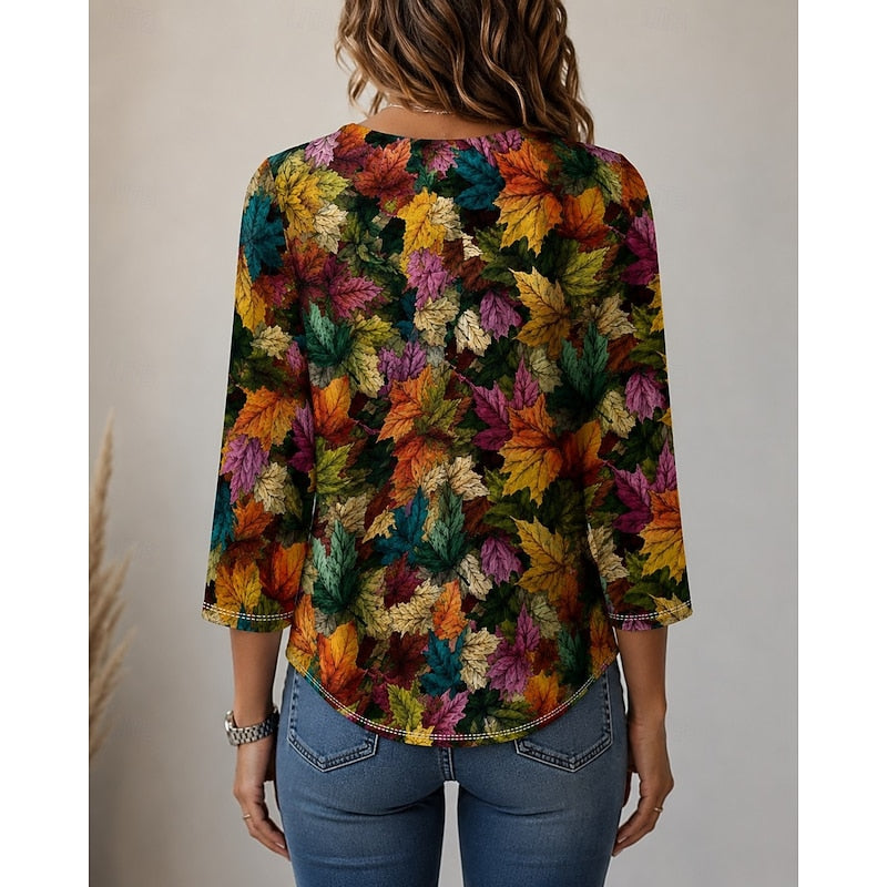 Marnie | Autumn Leaf Print Top